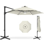 360 LED Rotating Cantilever Offset Patio Umbrella - 10ft
