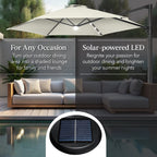 360 LED Rotating Cantilever Offset Patio Umbrella - 10ft