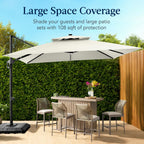 9x12ft 2-Tier Outdoor Solar LED Cantilever Patio Umbrella