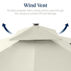9x12ft 2-Tier Outdoor Solar LED Cantilever Patio Umbrella