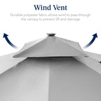 9x12ft 2-Tier Outdoor Solar LED Cantilever Patio Umbrella