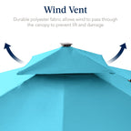 9x12ft 2-Tier Outdoor Solar LED Cantilever Patio Umbrella