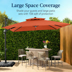 9x12ft 2-Tier Outdoor Solar LED Cantilever Patio Umbrella