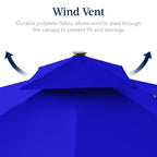9x12ft 2-Tier Outdoor Solar LED Cantilever Patio Umbrella