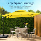 9x12ft 2-Tier Outdoor Solar LED Cantilever Patio Umbrella