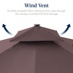9x12ft 2-Tier Outdoor Solar LED Cantilever Patio Umbrella