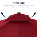 12x12ft 2-Tier Outdoor Solar LED Cantilever Patio Umbrella