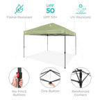 One-Person Setup Instant Pop Up Canopy w/ Case, 4 Weight Bags - 12x12ft