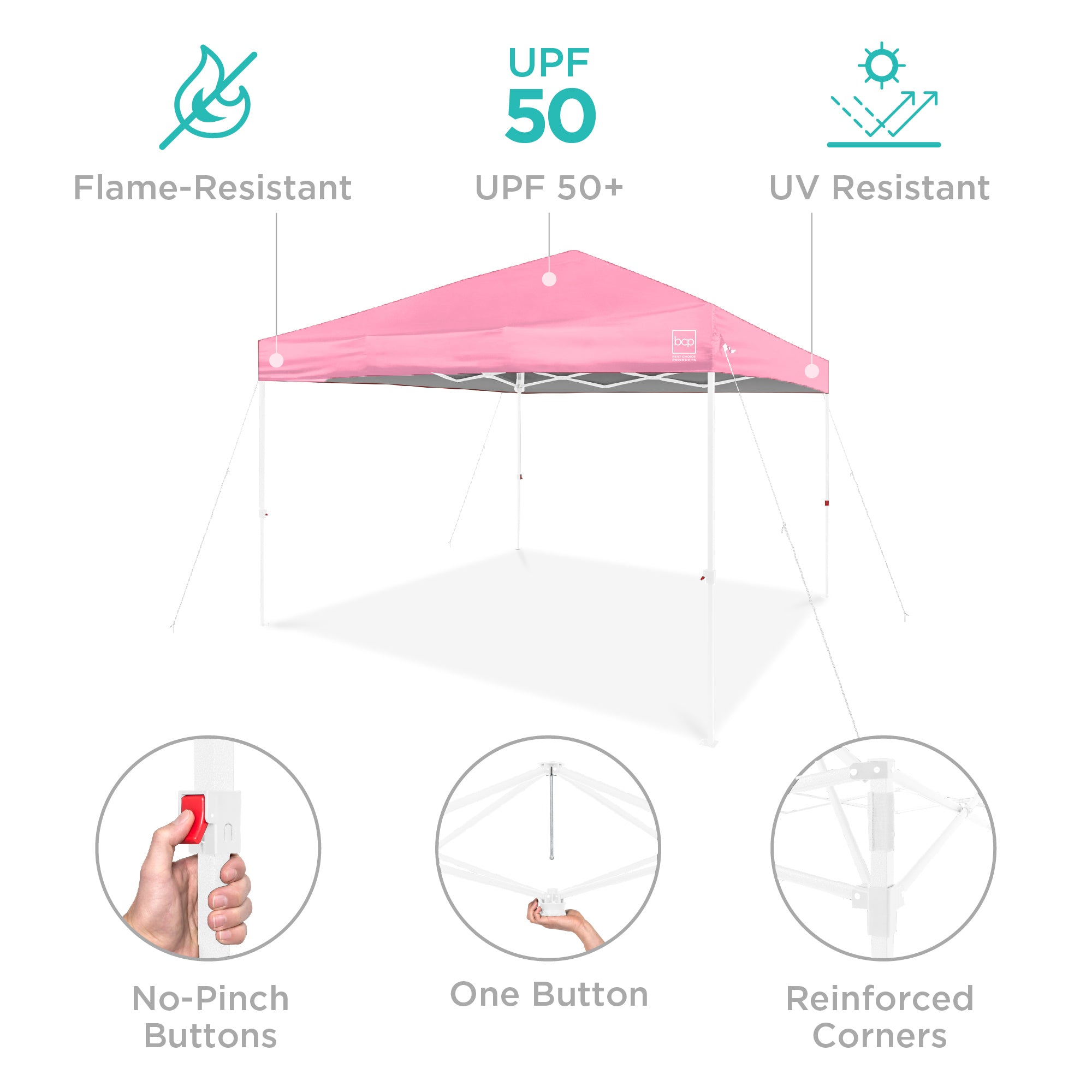 One-Person Setup Instant Pop Up Canopy w/ Case, 4 Weight Bags - 12x12ft