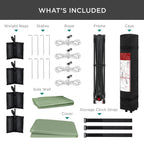 One-Person Setup Instant Pop Up Canopy w/ Side Wall, Carrying Case - 10x10ft