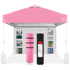 One-Person Setup Instant Pop Up Canopy w/ Side Wall, Carrying Case - 10x10ft