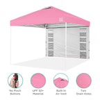 One-Person Setup Instant Pop Up Canopy w/ Side Wall, Carrying Case - 10x10ft