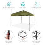 One-Person Setup Instant Pop Up Canopy w/ Case, 4 Weight Bags - 8x8ft