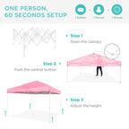 One-Person Setup Instant Pop Up Canopy w/ Case, 4 Weight Bags - 8x8ft