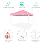 One-Person Setup Instant Pop Up Canopy w/ Case, 4 Weight Bags - 8x8ft
