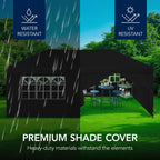Pop Up Party Tent Canopy w/ 1-Button Easy Setup - 10x20ft