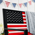 Indoor Outdoor Steel Bench w/ American Flag Backrest, 790lb Capacity