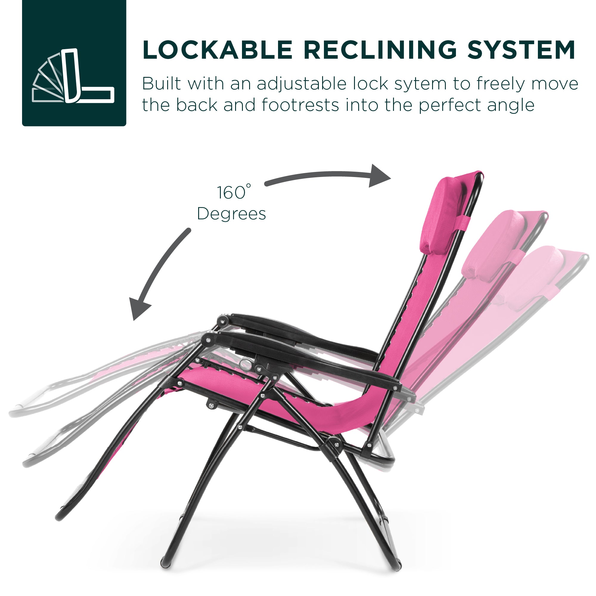 Oversized Reclining Zero Gravity Chair Lounger w/ Cup Holder, Pillow