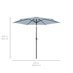 Outdoor Steel Market Patio Umbrella Decoration w/ Tilt, Crank Lift - 10ft