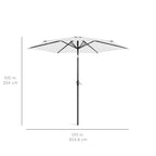 Outdoor Steel Market Patio Umbrella Decoration w/ Tilt, Crank Lift - 10ft