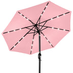 Solar LED Lighted Patio Umbrella w/ Tilt Adjustment, UV-Resistant - 10ft