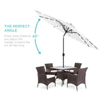 Solar LED Lighted Patio Umbrella w/ Tilt Adjustment, UV-Resistant - 10ft