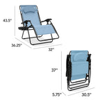 Oversized Reclining Zero Gravity Chair Lounger w/ Cup Holder, Pillow