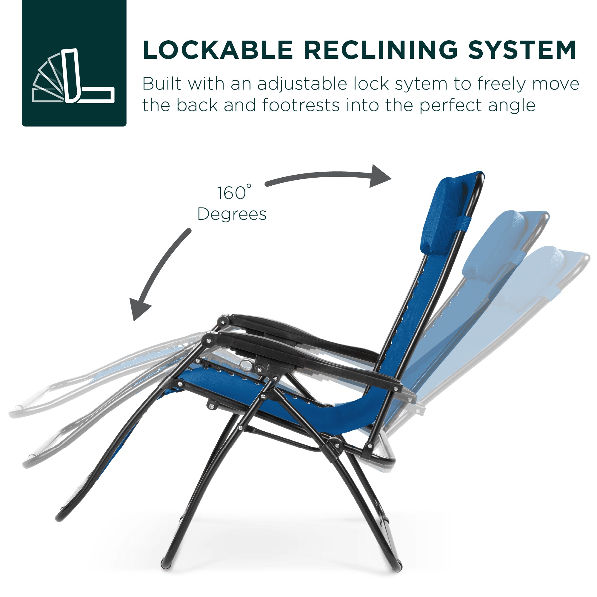 Oversized Reclining Zero Gravity Chair Lounger w/ Cup Holder, Pillow