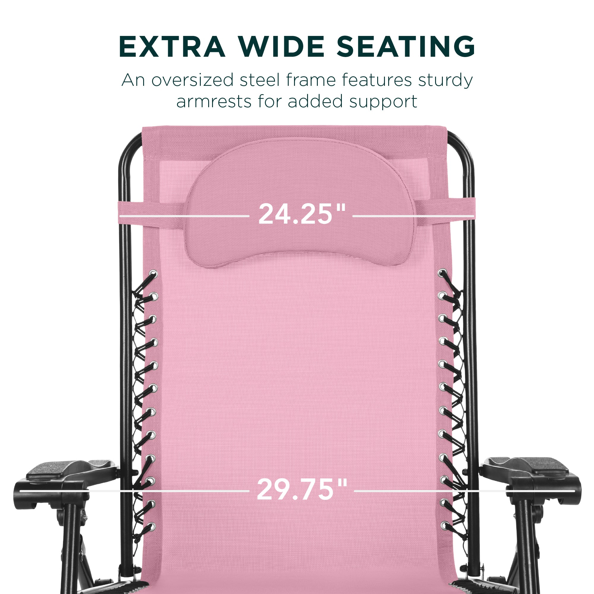 Oversized Reclining Zero Gravity Chair Lounger w/ Cup Holder, Pillow