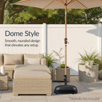 123lb Capacity Fillable Mobile Umbrella Base w/ 4 wheels - Dome Square
