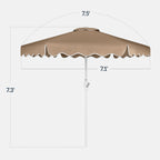 7.5ft Patio Market Umbrella,Wavy Trim, UV-Fade-Resistant, Crank & Tilt