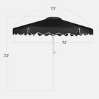 7.5ft Patio Market Umbrella,Wavy Trim, UV-Fade-Resistant, Crank & Tilt