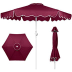 7.5ft Patio Market Umbrella,Wavy Trim, UV-Fade-Resistant, Crank & Tilt