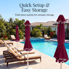 7.5ft Patio Market Umbrella,Wavy Trim, UV-Fade-Resistant, Crank & Tilt