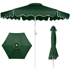 7.5ft Patio Market Umbrella,Wavy Trim, UV-Fade-Resistant, Crank & Tilt