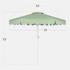 7.5ft Patio Market Umbrella,Wavy Trim, UV-Fade-Resistant, Crank & Tilt