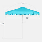 7.5ft Patio Market Umbrella,Wavy Trim, UV-Fade-Resistant, Crank & Tilt