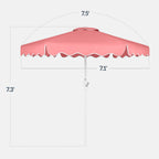 7.5ft Patio Market Umbrella,Wavy Trim, UV-Fade-Resistant, Crank & Tilt