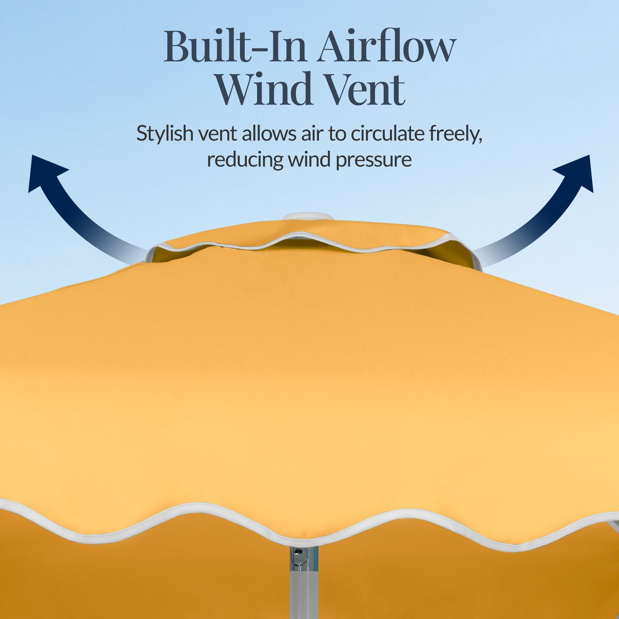 7.5ft Patio Market Umbrella,Wavy Trim, UV-Fade-Resistant, Crank & Tilt