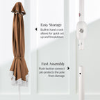 9ft Boho Fringe Umbrella  Tilt, UPF50+, Steel Pole